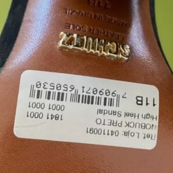 Schutz Black Gold Spike Studs Heels 10 - Picture 13 of 16